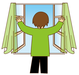 空き家、部屋の中の空気の換気